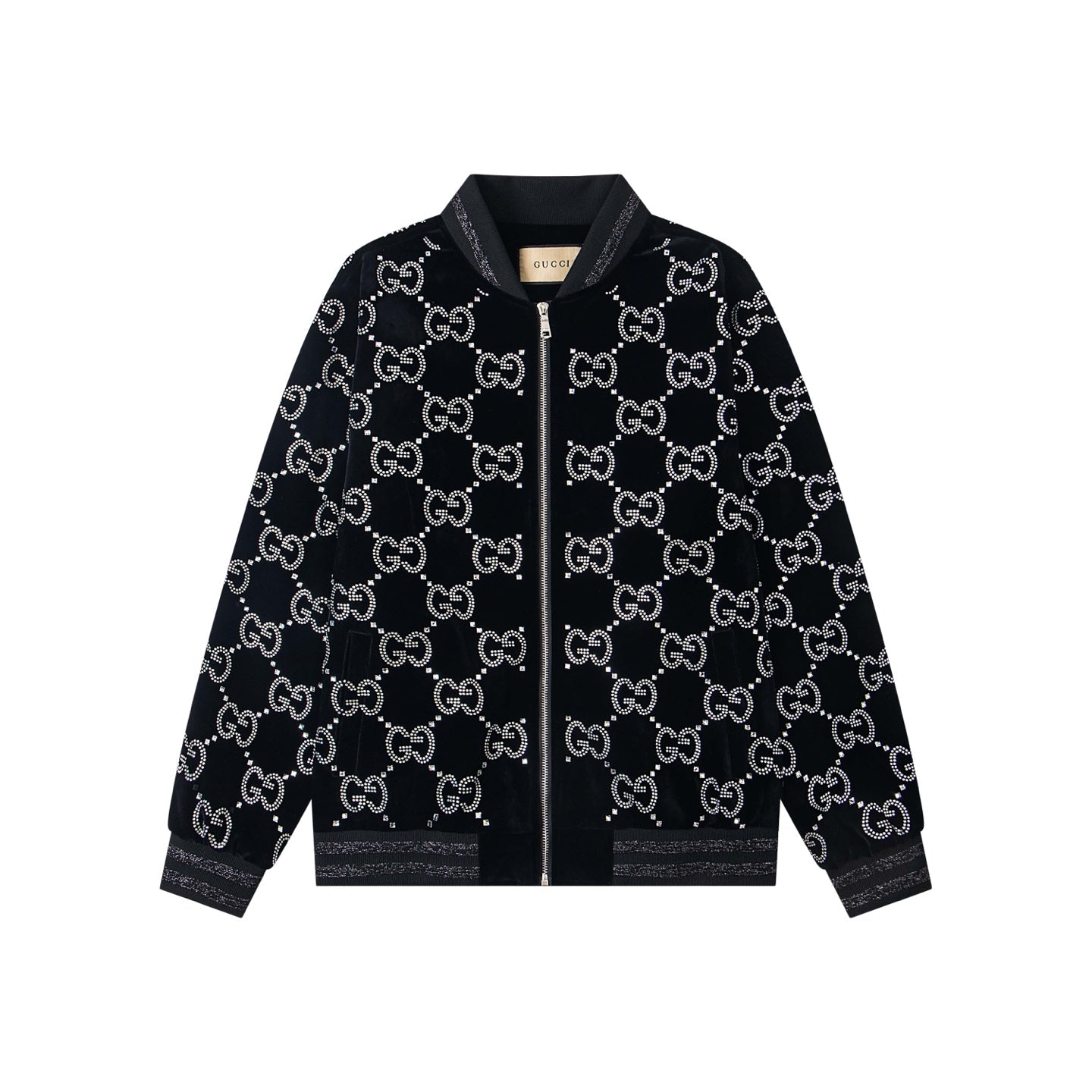 250902 A new high-quality, fully embroidered, shiny night baseball jacket