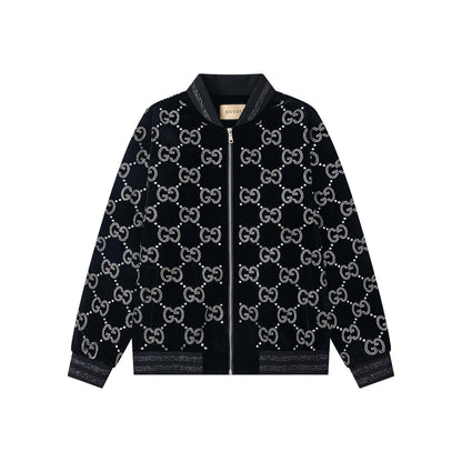 250902 A new high-quality, fully embroidered, shiny night baseball jacket