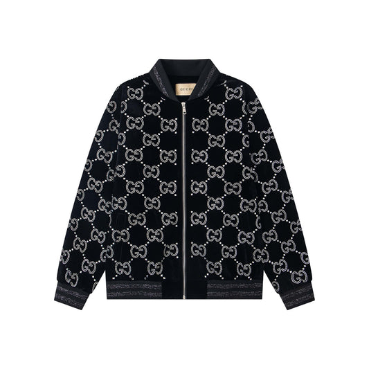 250902 A new high-quality, fully embroidered, shiny night baseball jacket