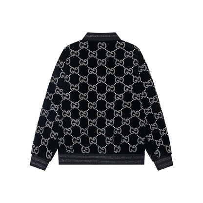250902 A new high-quality, fully embroidered, shiny night baseball jacket