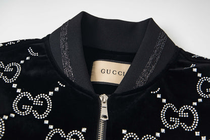 250902 A new high-quality, fully embroidered, shiny night baseball jacket