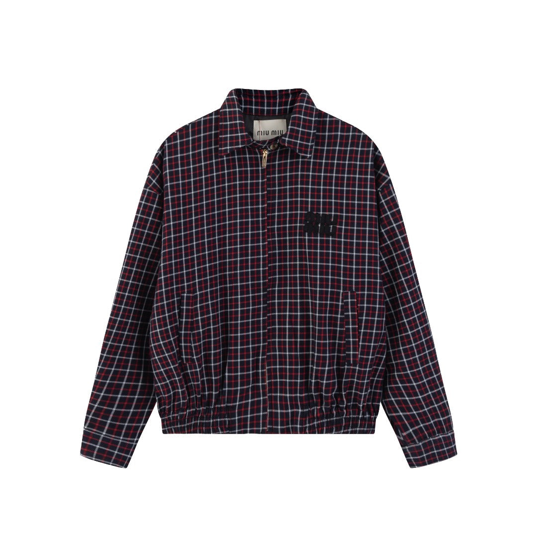 250902 New high-quality classic red checkered jacket