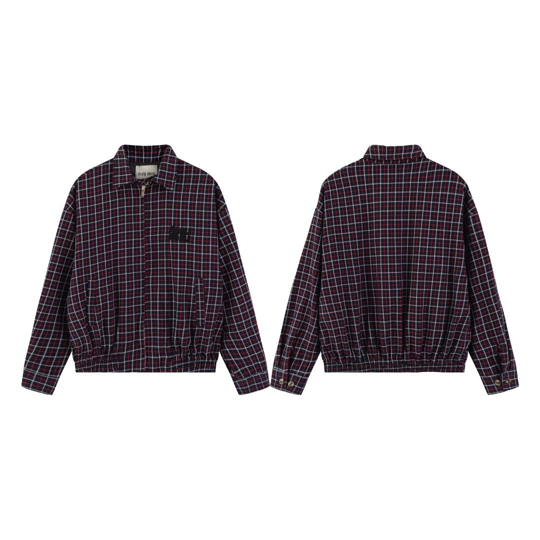 250902 New high-quality classic red checkered jacket