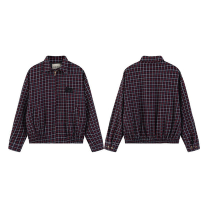 250902 New high-quality classic red checkered jacket