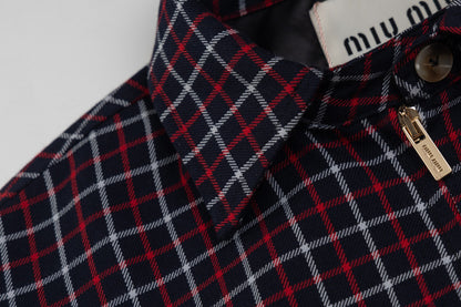 250902 New high-quality classic red checkered jacket