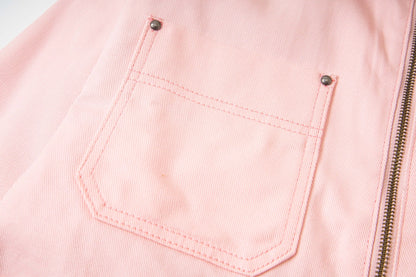 250902 A new high-quality pink jacket with a patchwork collar
