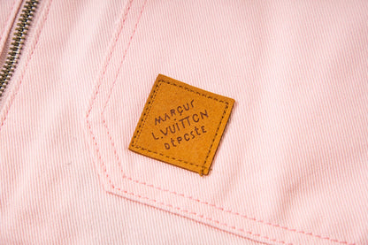 250902 A new high-quality pink jacket with a patchwork collar