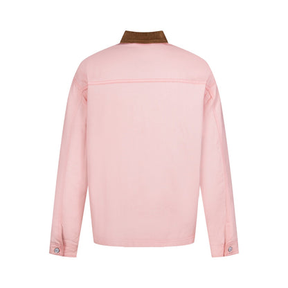 250902 A new high-quality pink jacket with a patchwork collar