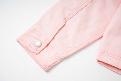 250902 A new high-quality pink jacket with a patchwork collar