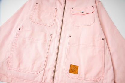 250902 A new high-quality pink jacket with a patchwork collar