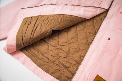 250902 A new high-quality pink jacket with a patchwork collar
