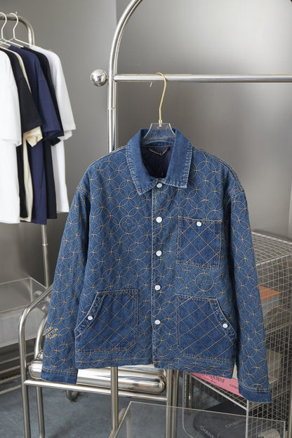 250902 New high-quality custom-made fabric denim jacket