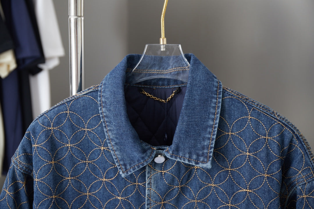 250902 New high-quality custom-made fabric denim jacket