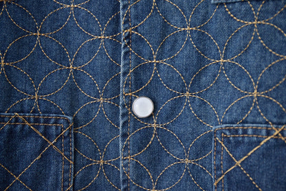 250902 New high-quality custom-made fabric denim jacket