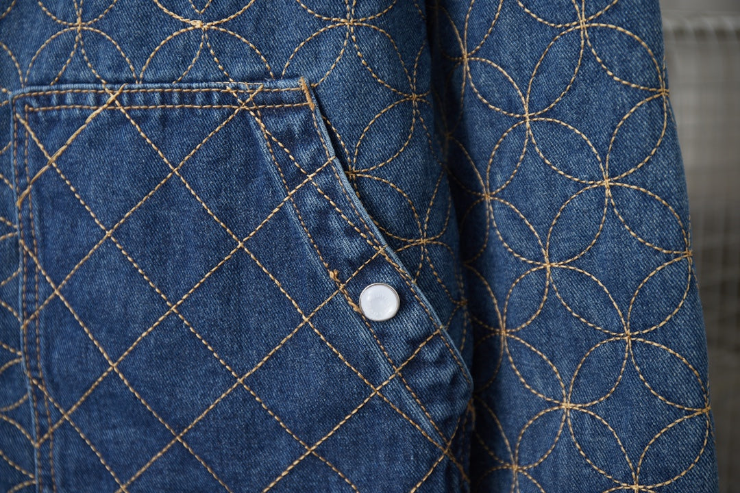 250902 New high-quality custom-made fabric denim jacket