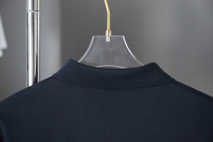 250902 New high-quality, simple embroidered lapel sweatshirt