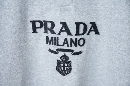 250902 New high-quality, simple embroidered lapel sweatshirt