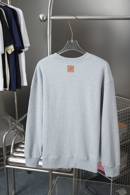 250902 New high-quality fishing embroidered round-neck sweatshirt
