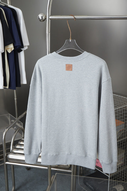 250902 New high-quality fishing embroidered round-neck sweatshirt