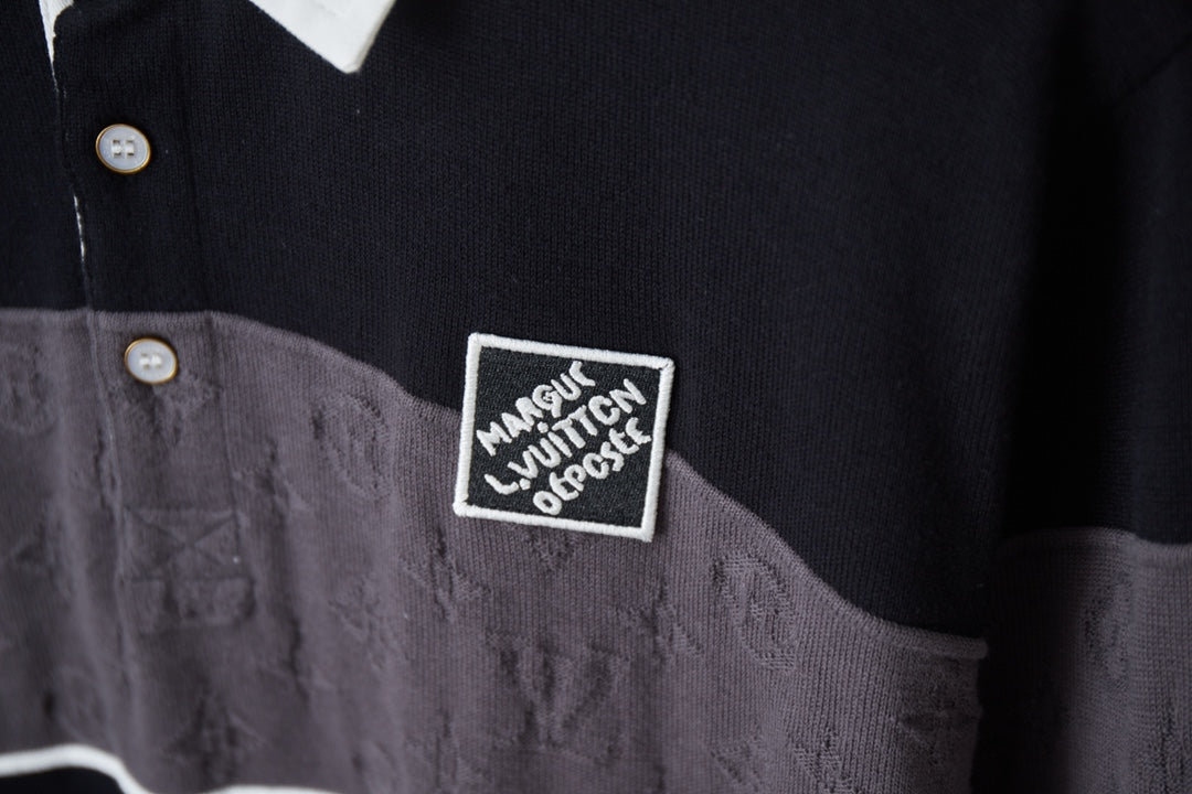 250902 New high-quality shirt collar patchwork sweater