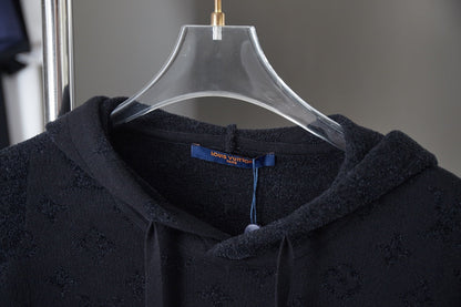 250902 New high-quality black lettered jacquard knit hood