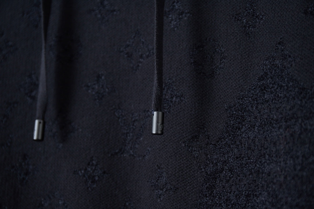 250902 New high-quality black lettered jacquard knit hood