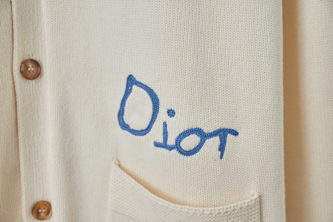 250902 New high-quality letter-embroidered knitted cardigan sweater