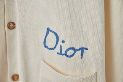 250902 New high-quality letter-embroidered knitted cardigan sweater