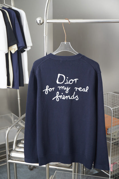250902 New high-quality letter-embroidered knitted cardigan sweater