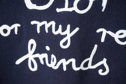 250902 New high-quality letter-embroidered knitted cardigan sweater