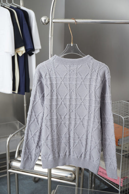 250902 New high-quality wool wicker knitted sweater