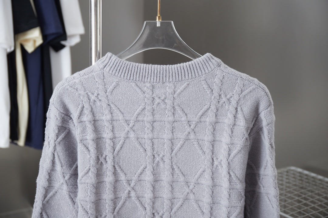 250902 New high-quality wool wicker knitted sweater