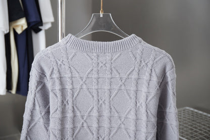 250902 New high-quality wool wicker knitted sweater