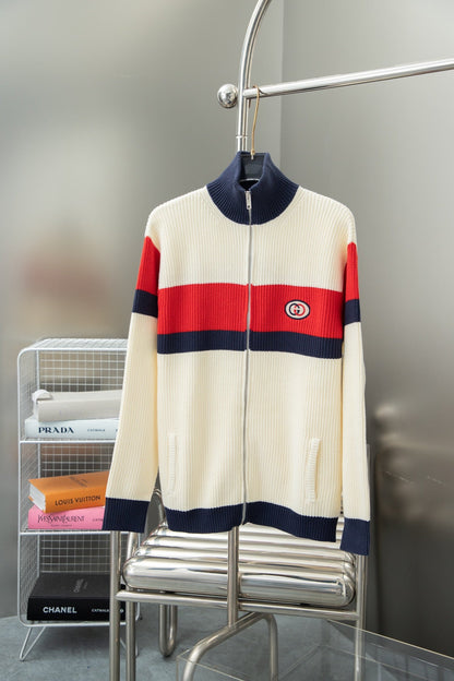 250902 New high-quality letter-covered knitted cardigan sweater