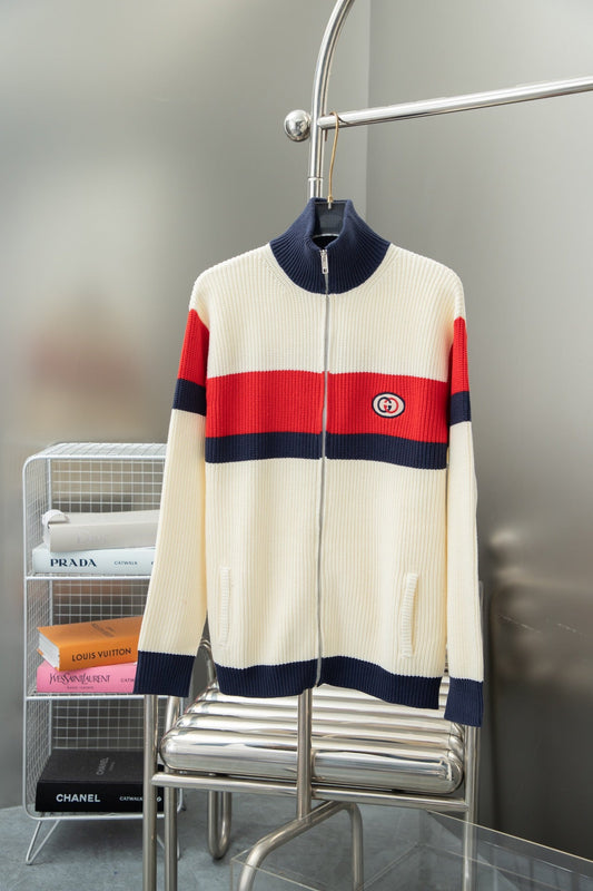 250902 New high-quality letter-covered knitted cardigan sweater