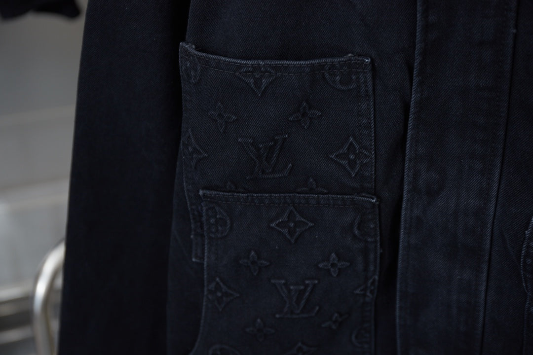 250902 New high-quality heavy-duty embossed denim workwear jacket