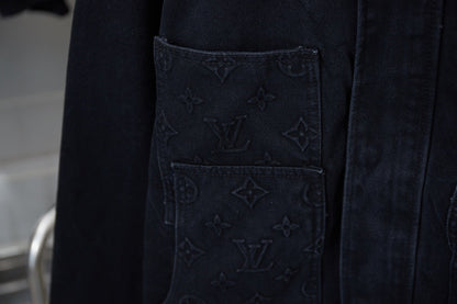 250902 New high-quality heavy-duty embossed denim workwear jacket