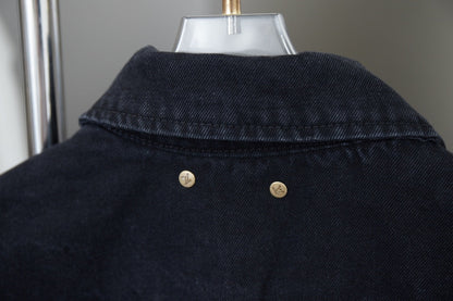 250902 New high-quality heavy-duty embossed denim workwear jacket