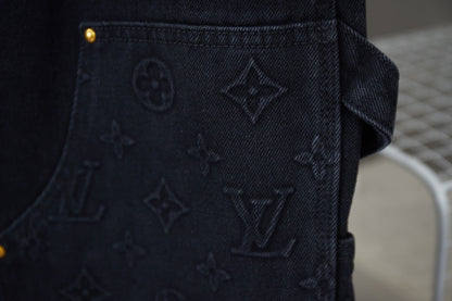 250902 New high-quality heavy-duty embossed denim cargo pants