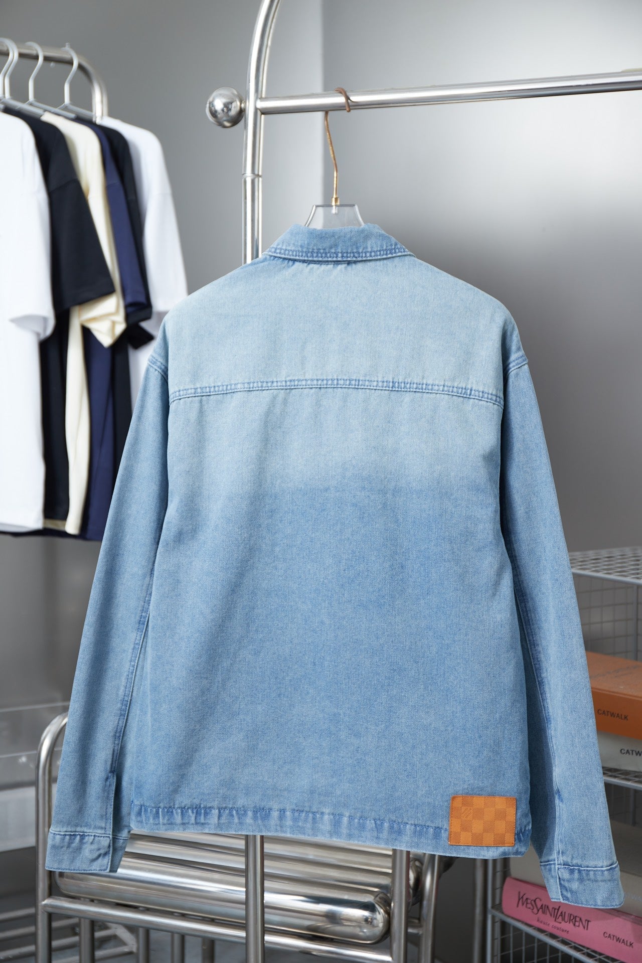 250902 New high-quality hand-painted fringed denim jacket