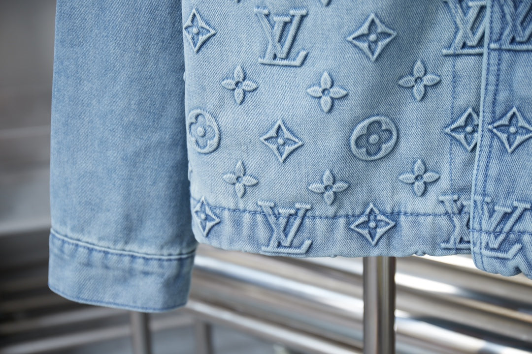 250902 New high-quality hand-painted fringed denim jacket
