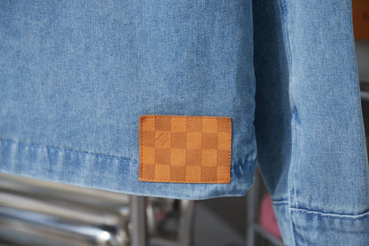 250902 New high-quality hand-painted fringed denim jacket
