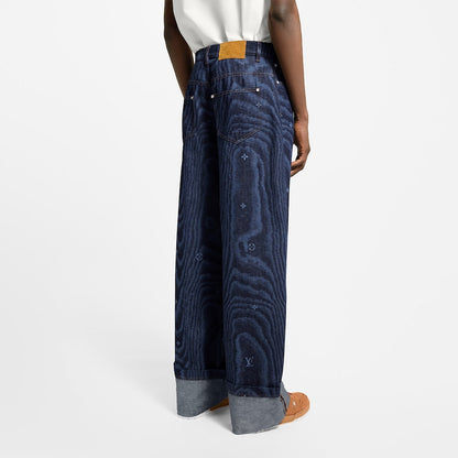 250902 New high-quality custom fabric wavy texture jeans