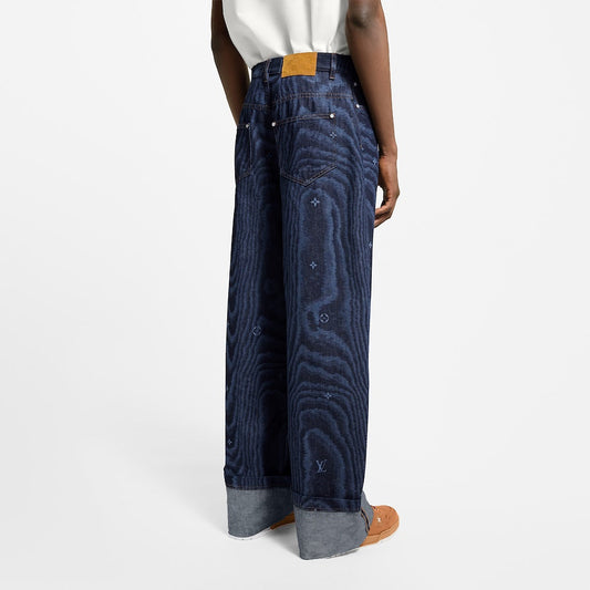 250902 New high-quality custom fabric wavy texture jeans