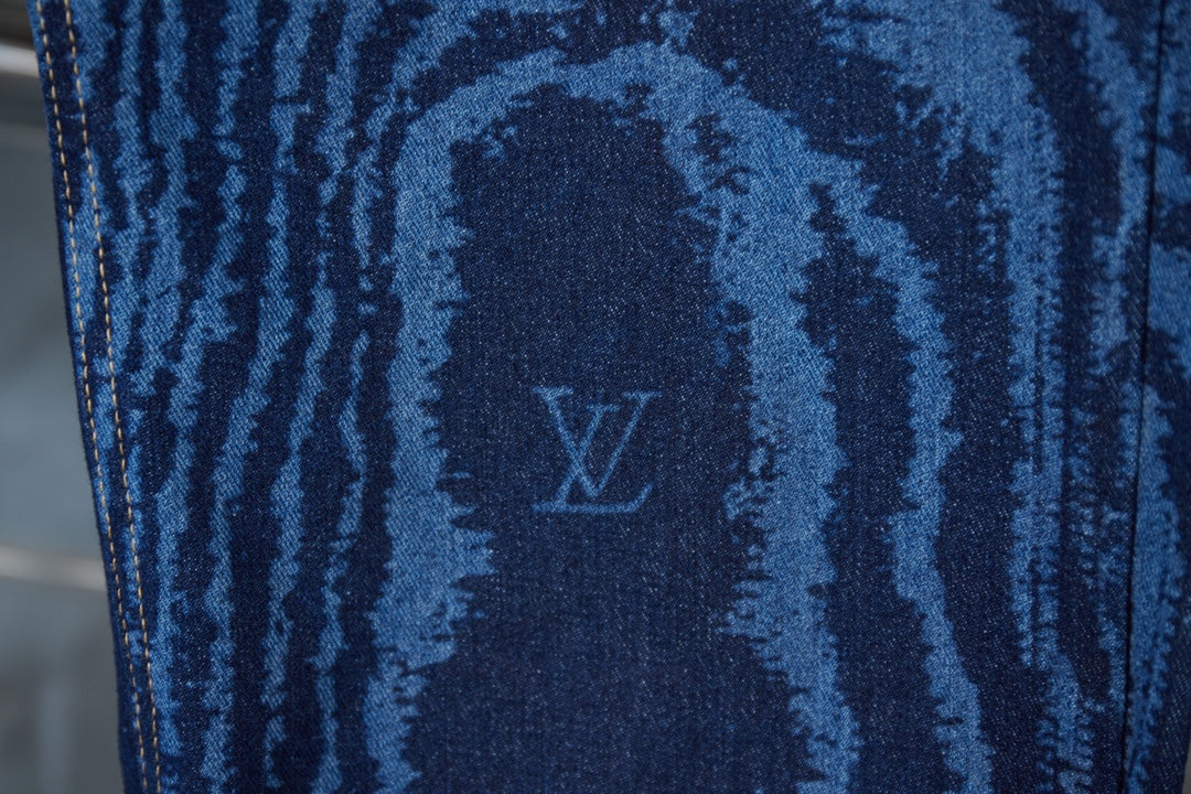 250902 New high-quality custom fabric wavy texture jeans