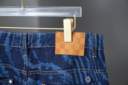250902 New high-quality custom fabric wavy texture jeans