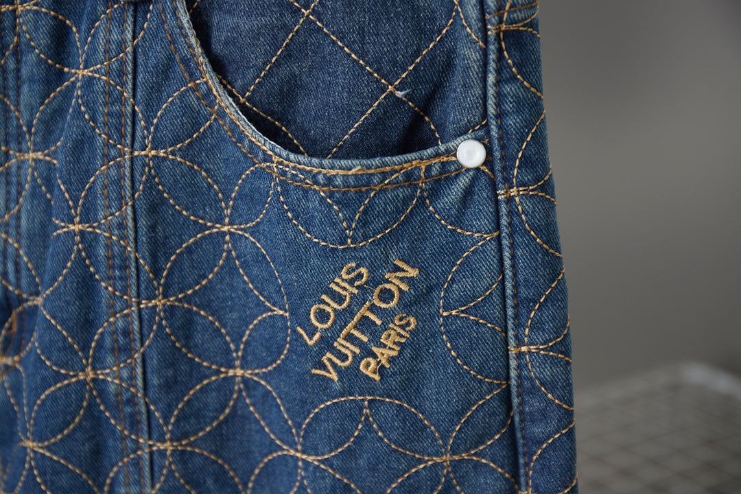 250902 New high-quality custom-made fabric round denim shorts