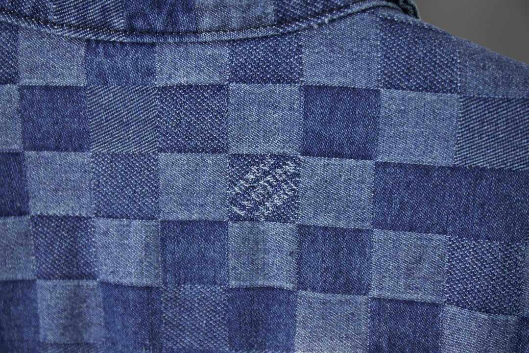 250902 A new high-quality checkerboard Mosaic denim jacket