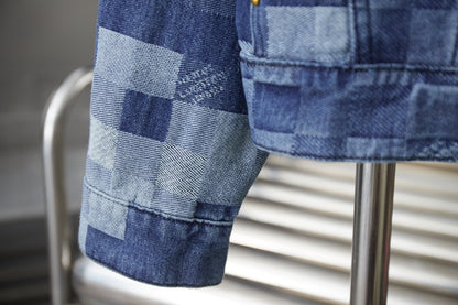 250902 A new high-quality checkerboard Mosaic denim jacket