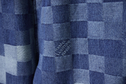 250902 New high-quality checkerboard Mosaic denim trousers